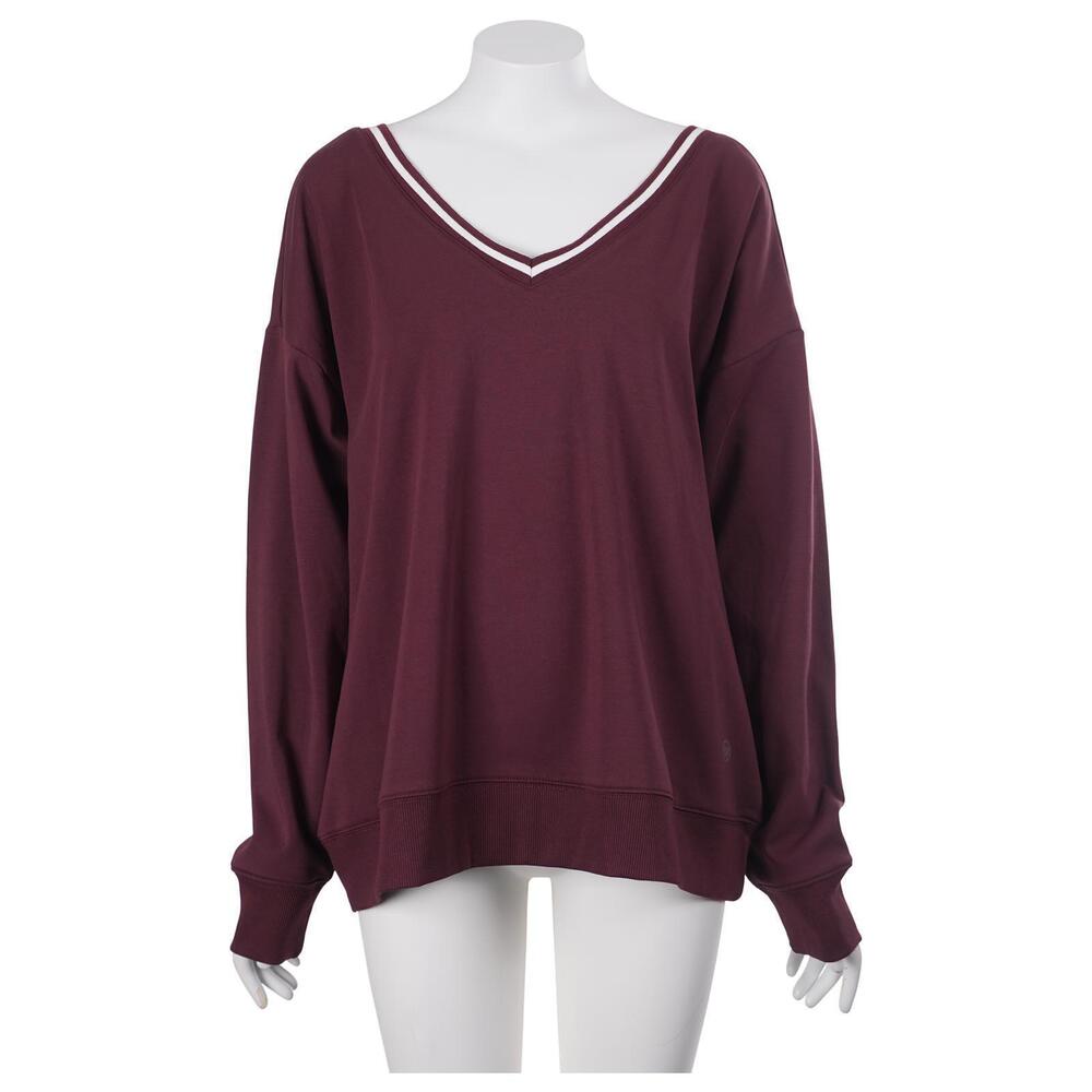 NWT Stitch Fix We Wander Sweatshirt L Purple Cotton Blend V-Neck Pullover